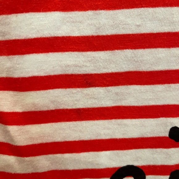 J. Crew L'amore E Cieco Stripe Boatneck Tee Medium Red/Ivory - Picture 7 of 7